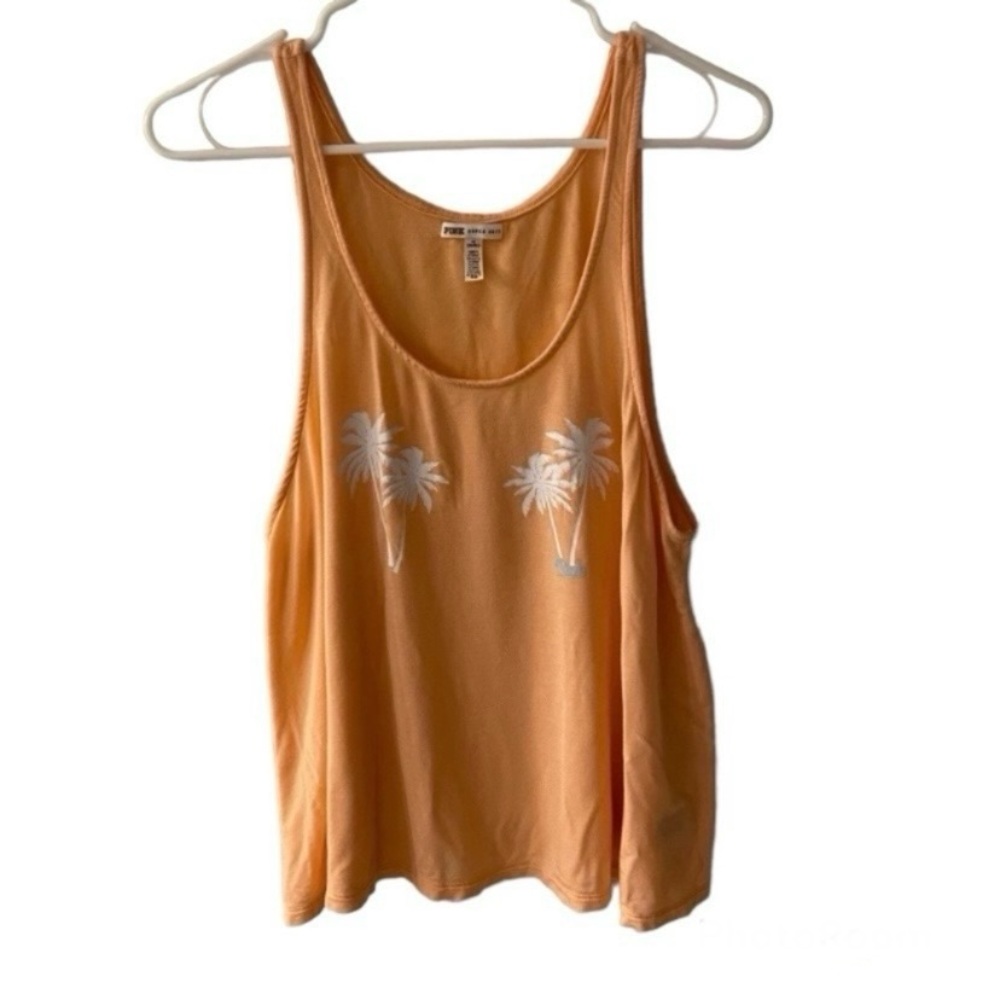 PINK Victoria's Secret Orange Scoop Neck Tank Top